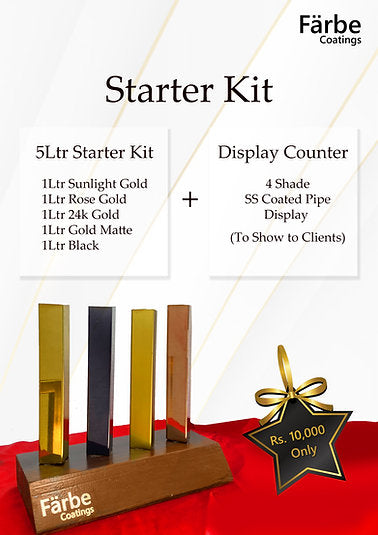 Farbe SS Golden Gloss Starter Kit - 1ltr 5Colors + Display Stand