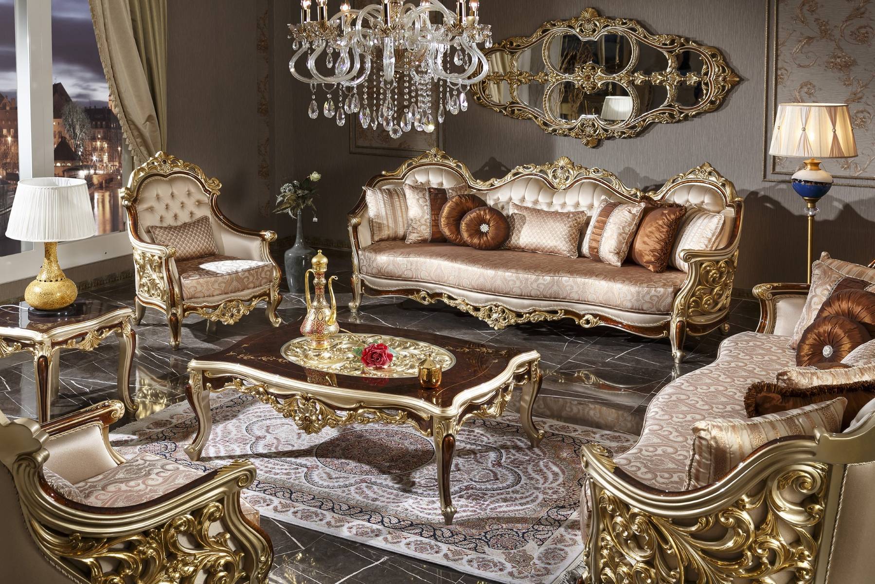 Carved Royal Maharaja Sofa Set