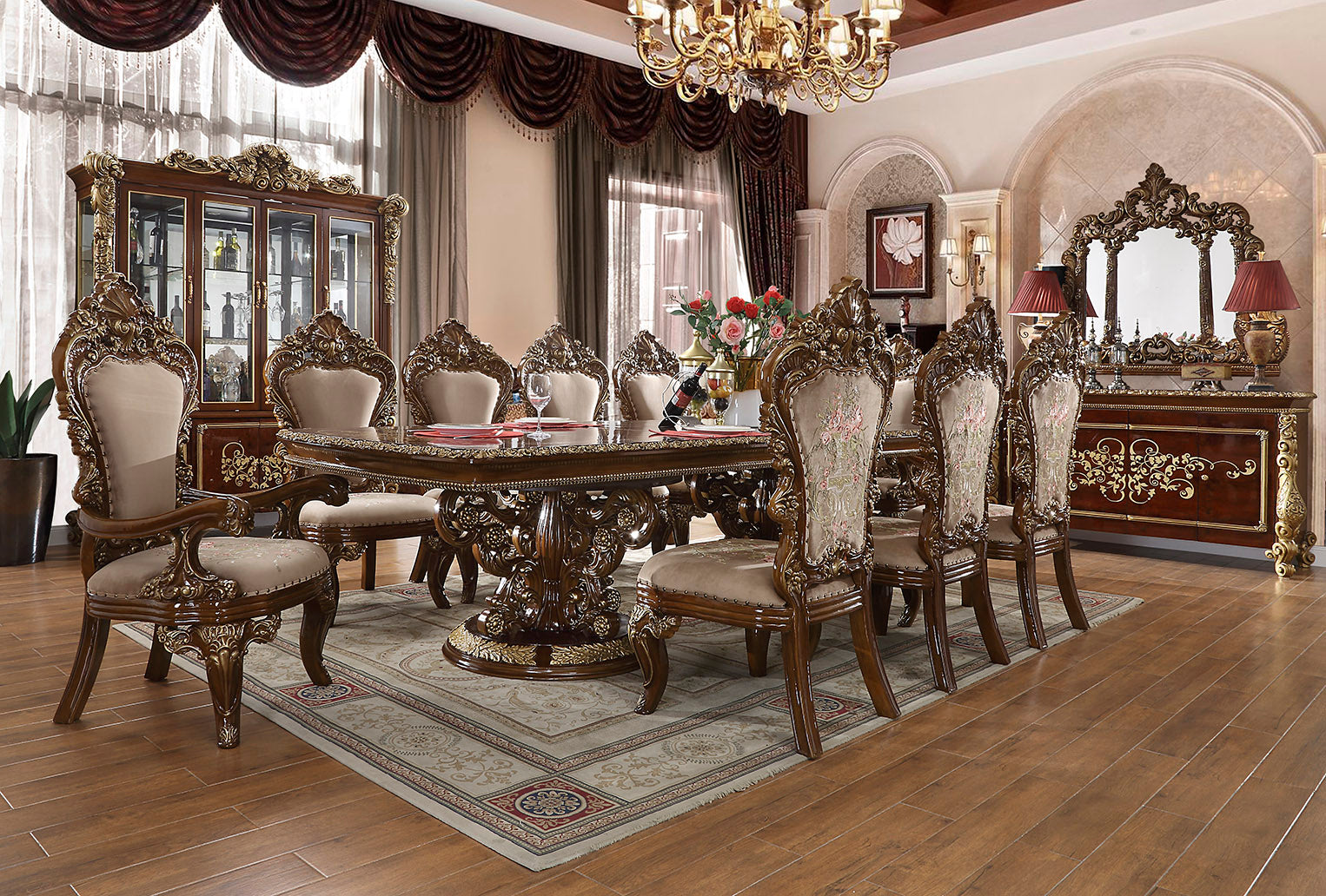 10 Person Luxury Dining Table - Buy My Furniture Carved Design
