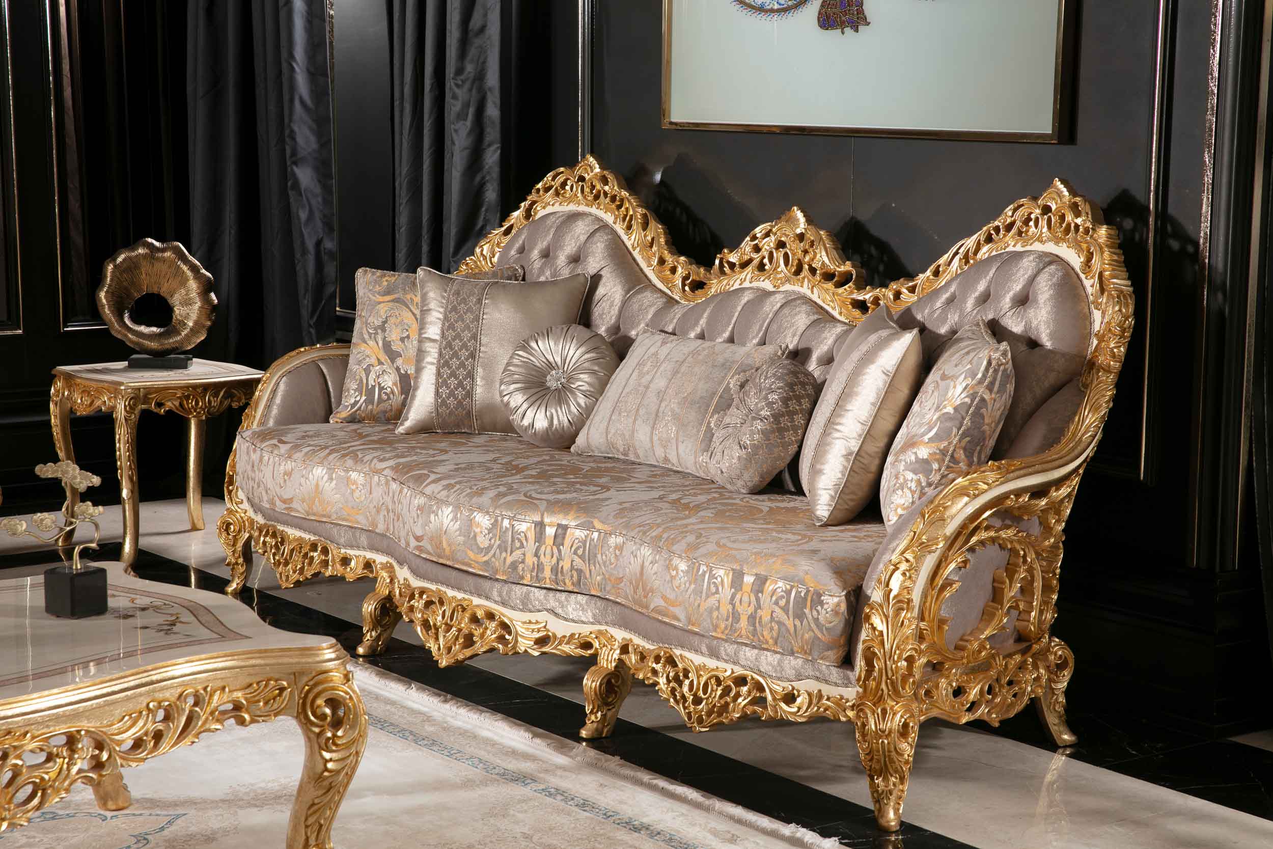 Hand Carved Royal Sofa Set Design