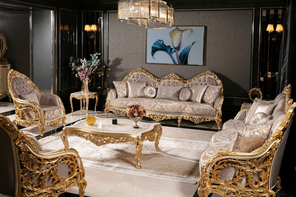 Hand Carved Royal Sofa Set Design