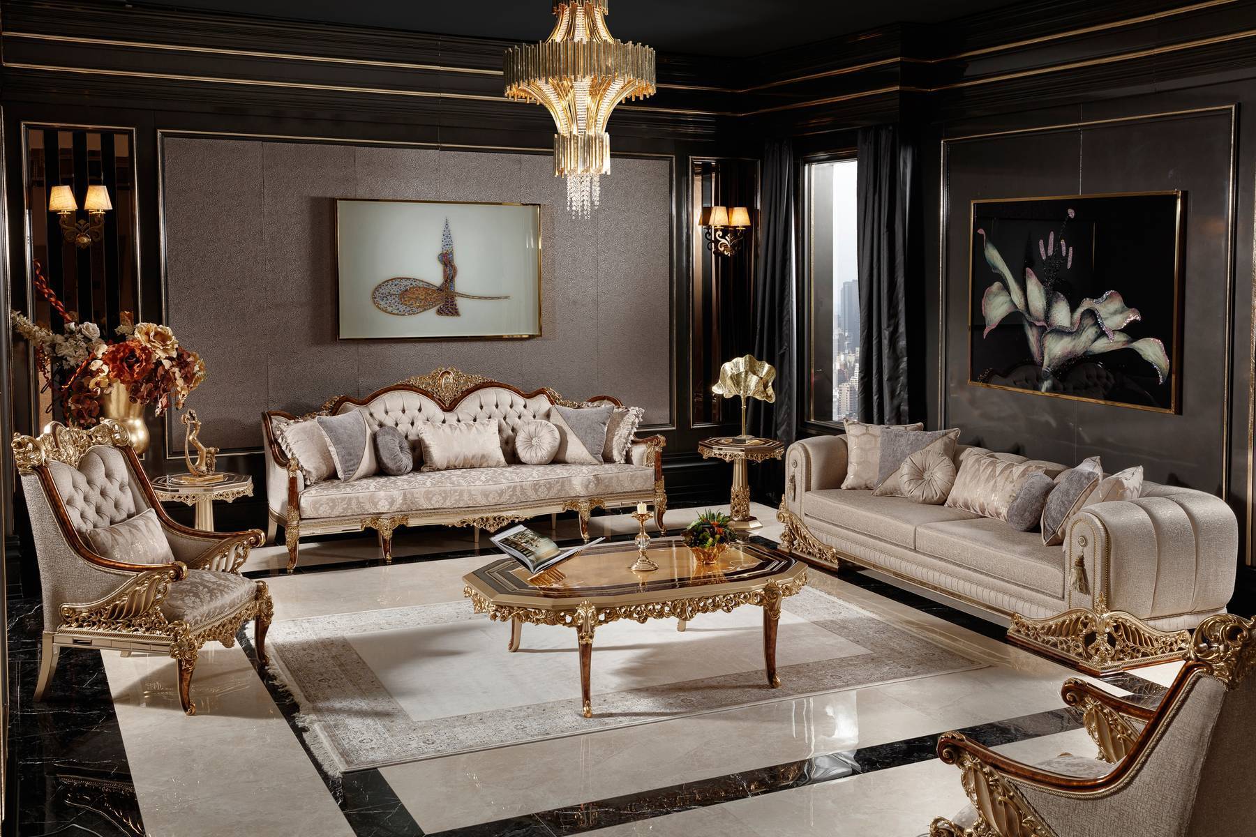 London Luxury Royal Sofa Set Furniture