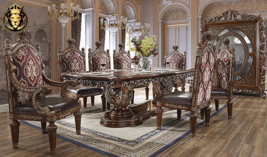 Hialeah European Antique Style Carving Dining Set