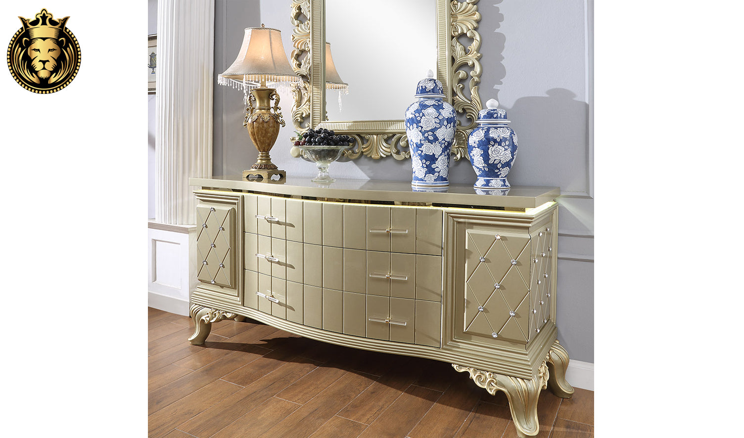 Tempe Italian Style Hand Carved Dining Set