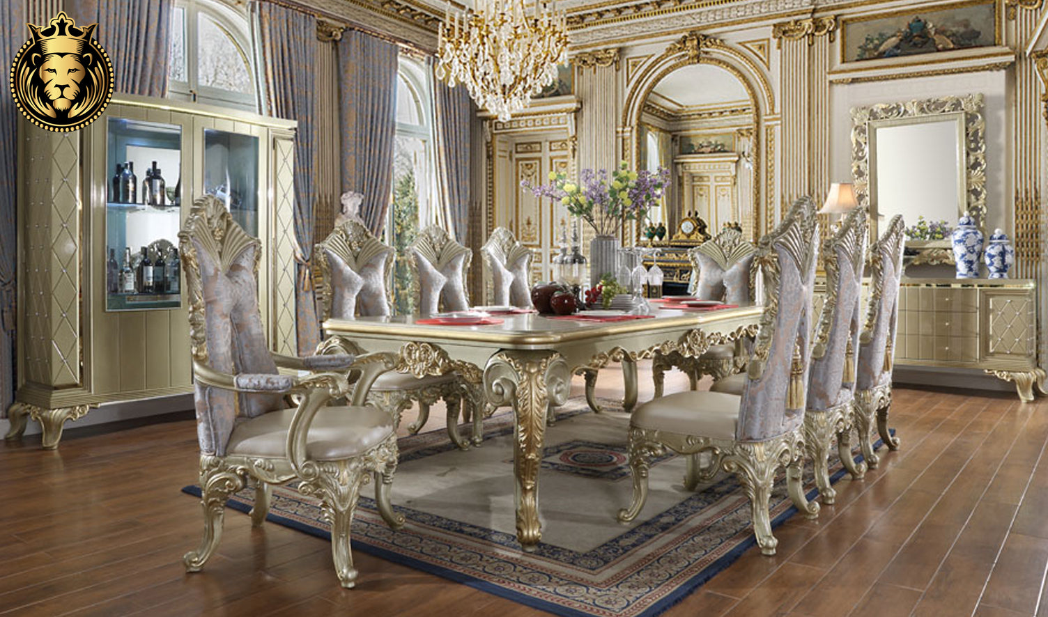 Tempe Italian Style Hand Carved Dining Set