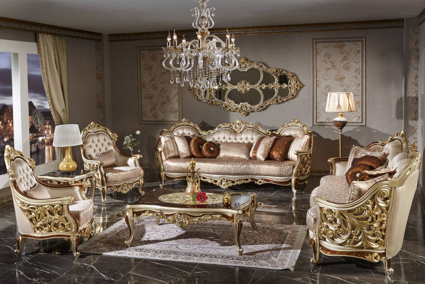Carved Royal Maharaja Sofa Set