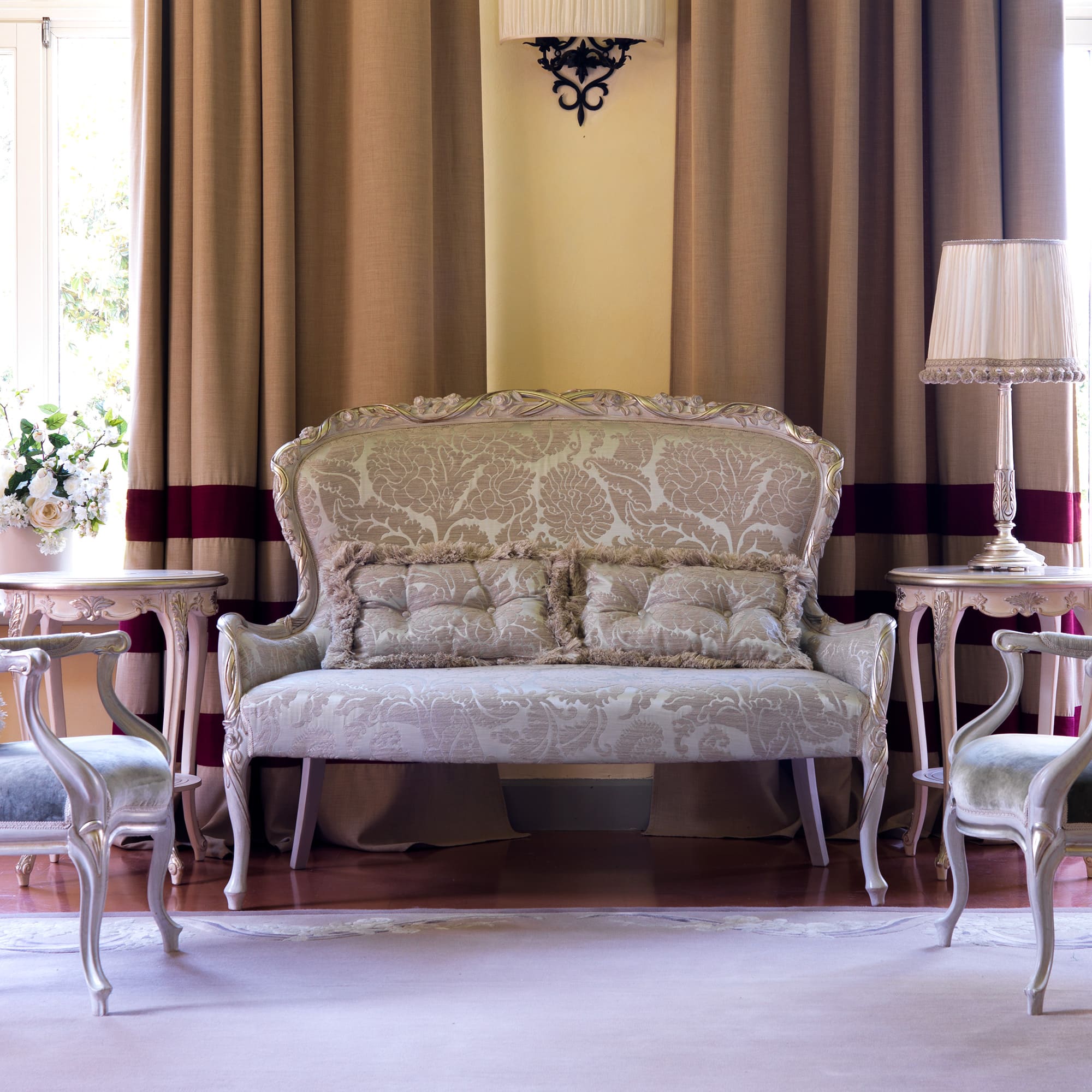 Classic Italian Style Hand Carved Luxury Sofa Online in India