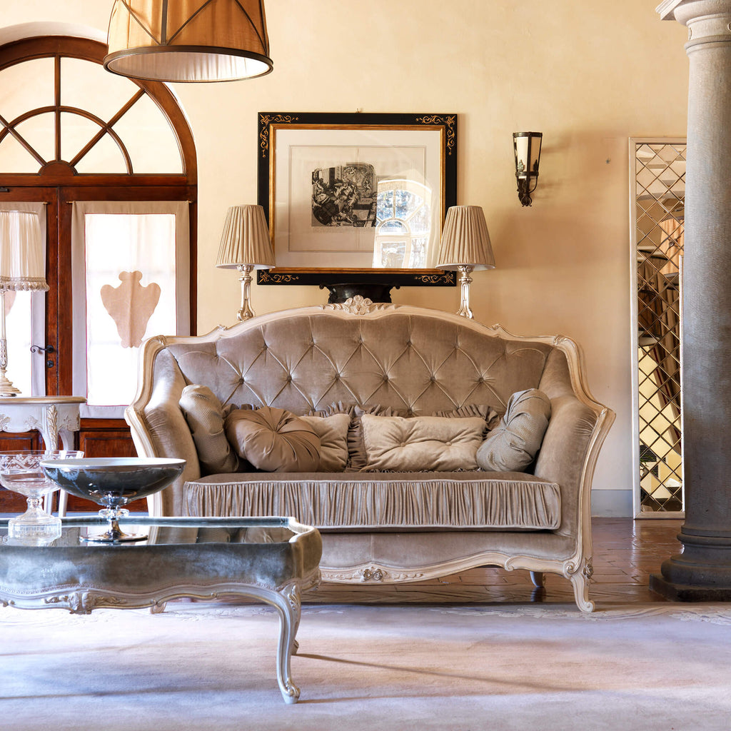 Luxury Handcrafted Wood Carving European Design Sofa Set