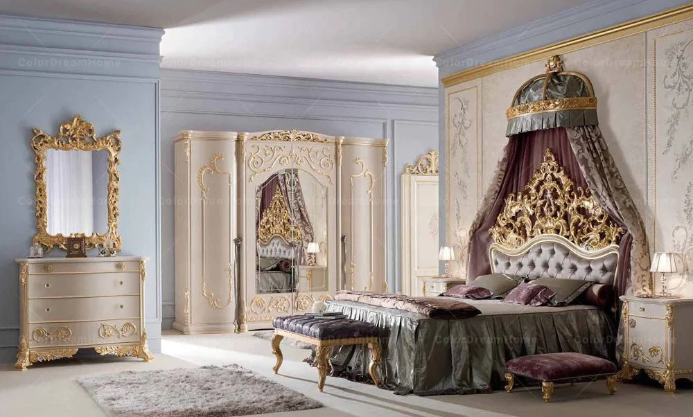 Royal Bedroom Set Furniture Design-2025 - Luxury Handcrafted Teak Wood