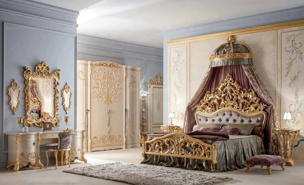 Royal Bedroom Set Furniture Design-2025 - Luxury Handcrafted Teak Wood