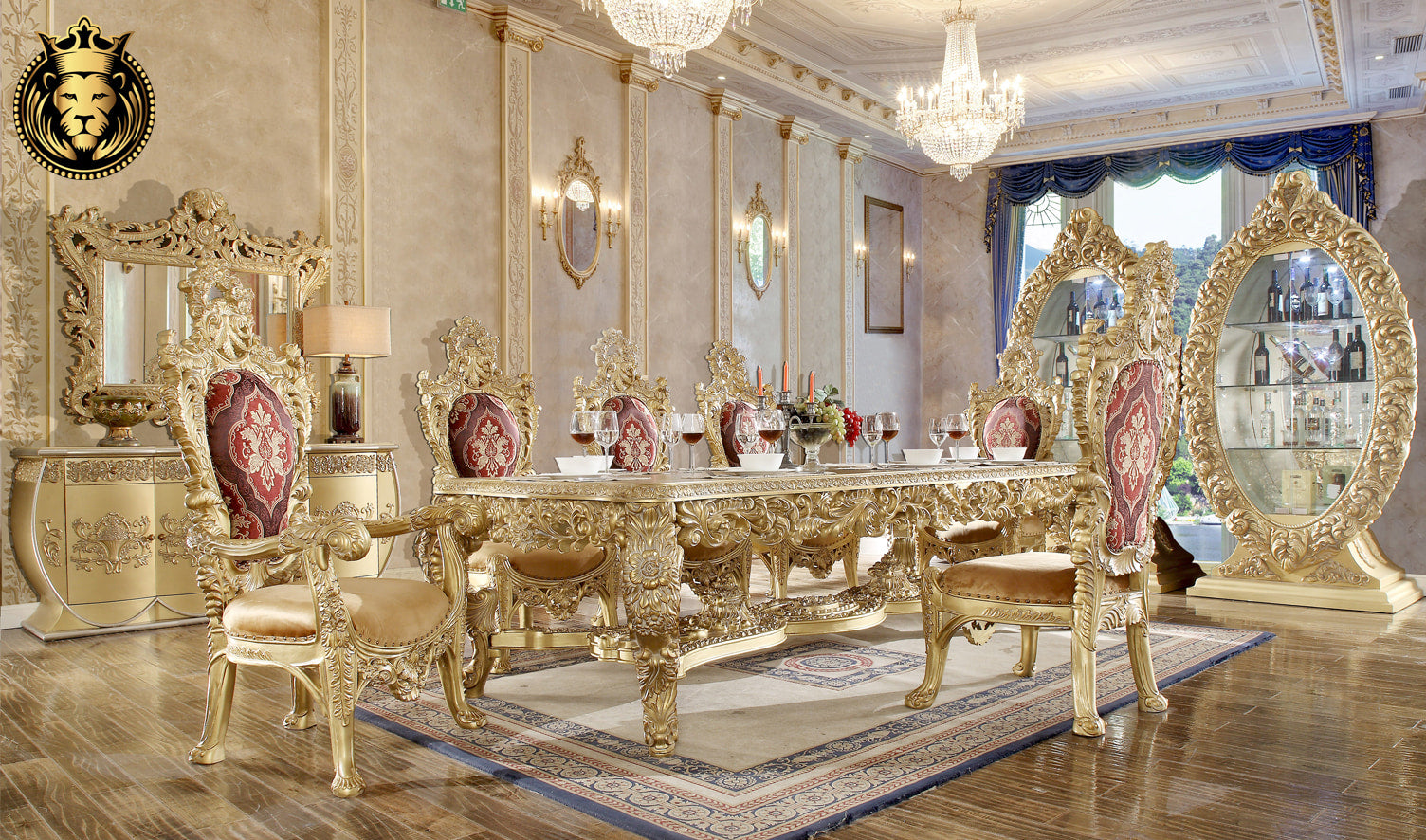 Yonkers Italian Style Hand Carved Dining Set